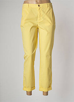 Pantalon chino tissage popeline taille normale jaune SIGNE NATURE femme