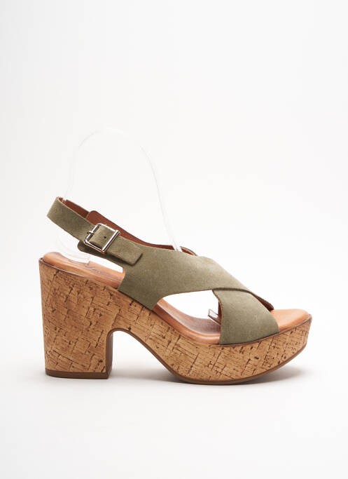 Sandales/Nu pieds vert KAOLA pour femme