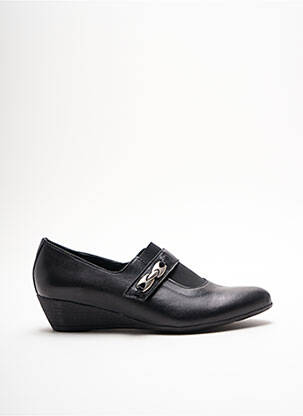 Mocassins tissage satiné talon plat jusqu'à 3cm noir SWEDI femme