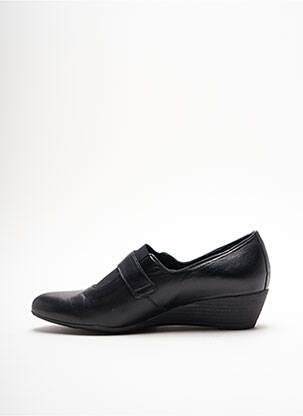 Mocassins tissage satiné talon plat jusqu'à 3cm noir SWEDI femme