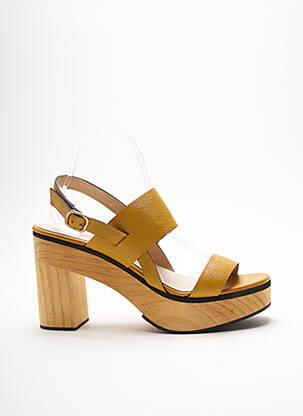 Sandales/nu pieds tissage satiné talon haut de 10cm et plus jaune MARCELA YIL femme