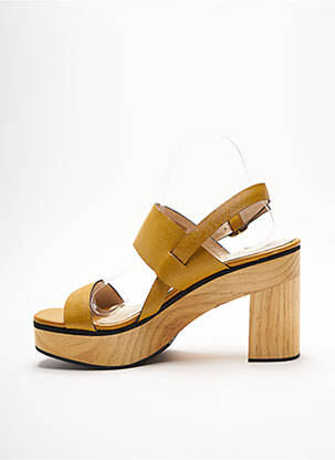 Sandales/nu pieds tissage satiné talon haut de 10cm et plus jaune MARCELA YIL femme