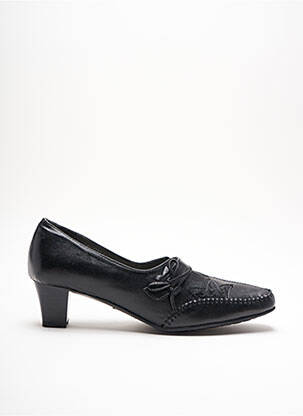 Mocassins carré talon de 4 à 6cm noir PERLE DE CHARME femme