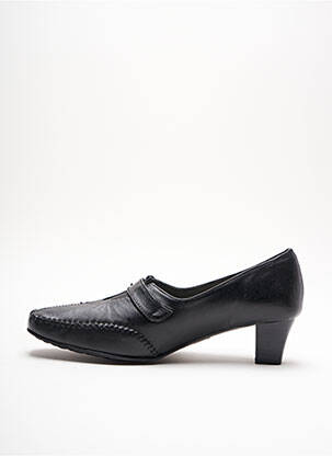 Mocassins carré talon de 4 à 6cm noir PERLE DE CHARME femme