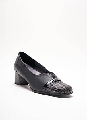 Mocassins tissage vernis talon de 4 à 6cm noir ARTIKA SOFT femme