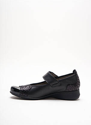 Ballerines fermeture scratch talon plat jusqu'à 3cm noir PEDI GIRL femme