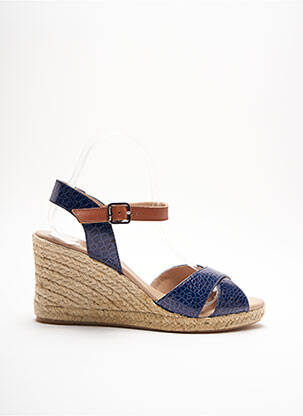 Espadrilles tissage satiné talon de 7 à 9cm bleu CARMEN SAIZ femme