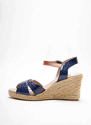 Espadrilles tissage satiné talon de 7 à 9cm bleu CARMEN SAIZ femme