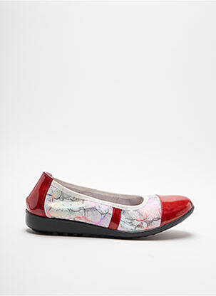 Ballerines tissage vernis talon plat jusqu'à 3cm rouge INEA femme