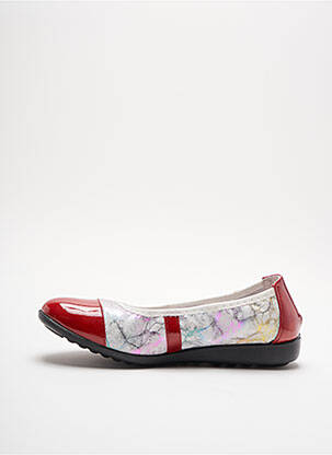 Ballerines tissage vernis talon plat jusqu'à 3cm rouge INEA femme