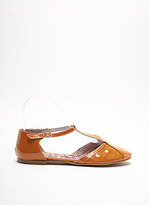 Sandales/nu pieds matière lisse talon plat jusqu'à 3cm orange IPPON VINTAGE femme