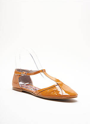 Sandales/nu pieds matière lisse talon plat jusqu'à 3cm orange IPPON VINTAGE femme