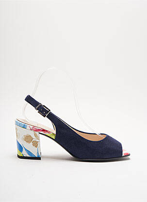 Sandales/nu pieds tissage satiné talon de 4 à 6cm bleu PETER KAISER femme
