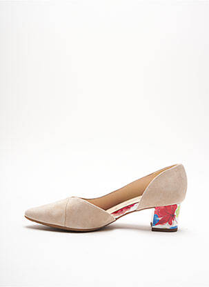 Sandales/nu pieds tissage satiné talon de 4 à 6cm beige PETER KAISER femme