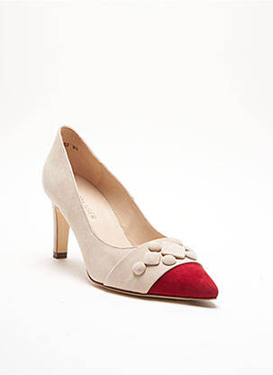 Escarpins semelle extérieure cuir talon de 4 à 6cm beige PETER KAISER femme