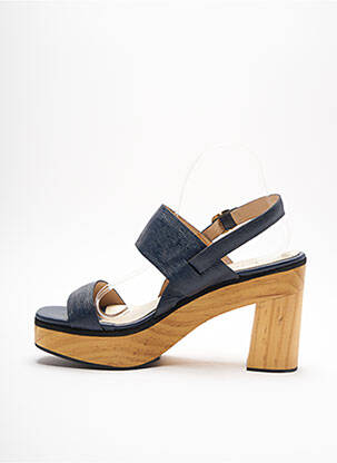 Sandales/nu pieds tissage satiné talon haut de 10cm et plus bleu MARCELA YIL femme