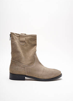 Bottines/boots nubuck talon plat jusqu'à 3cm beige STEPHANE GONTARD femme