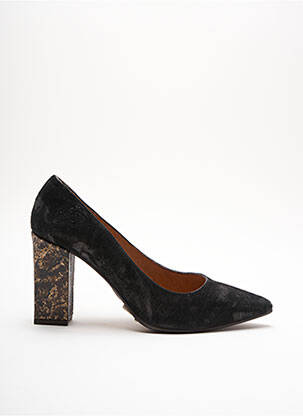Escarpins tissage satiné talon de 7 à 9cm noir STEPHANE GONTARD femme