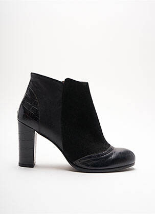 Bottines/boots tissage satiné talon de 7 à 9cm noir IPPON VINTAGE femme
