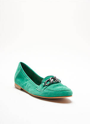 Mocassins chiquet talon plat jusqu'à 3cm vert STEPHANE GONTARD femme