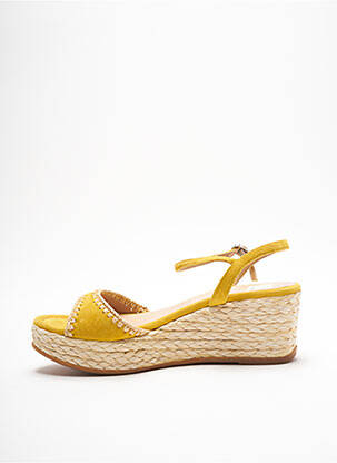 Espadrilles fermeture boucle(s) talon de 4 à 6cm jaune UNISA femme