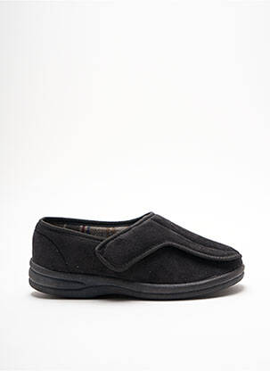 Chaussons/pantoufles tissage satiné talon plat jusqu'à 3cm noir FARGEOT femme