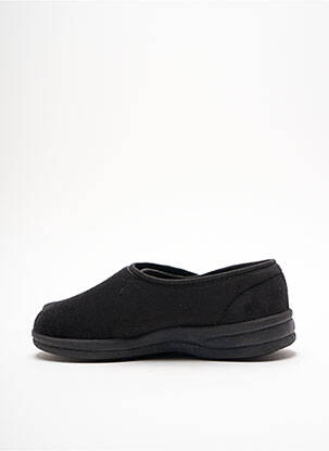 Chaussons/pantoufles tissage satiné talon plat jusqu'à 3cm noir FARGEOT femme