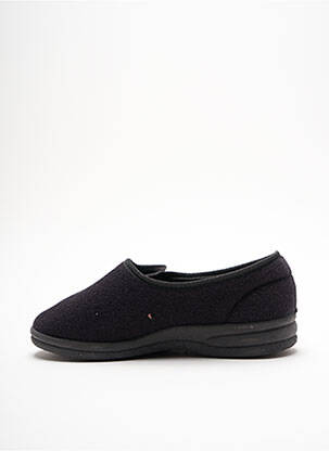 Chaussons/pantoufles tissage satiné talon plat jusqu'à 3cm noir FARGEOT femme