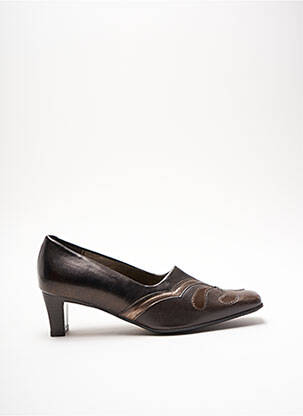 Escarpins tissage satiné talon de 4 à 6cm marron METTY femme