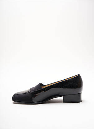 Mocassins tissage satiné talon plat jusqu'à 3cm noir OMBELLE femme