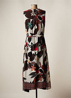 Robe longue imprimé fleurs sans manche noir CHRISTINE LAURE femme
