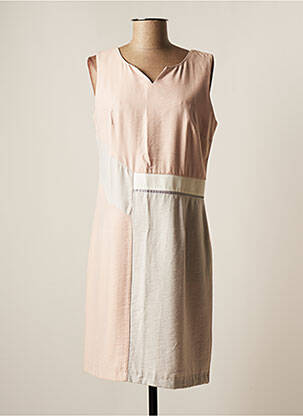 Robe mi-longue sans manche sans manche rose CHRISTINE LAURE femme
