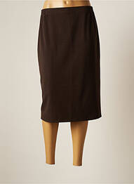 Jupe mi-longue coupe droite marron IMPULSION femme