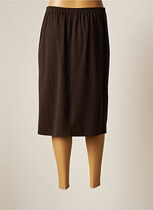 Jupe mi-longue stretch marron IMPULSION femme