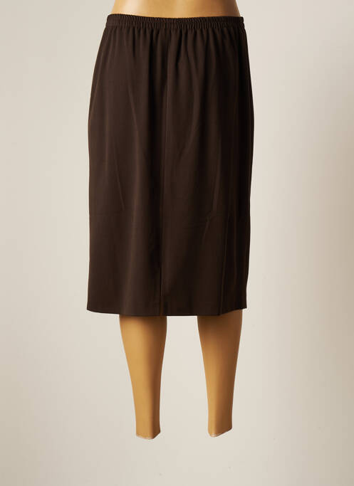 Jupe mi-longue marron IMPULSION pour femme