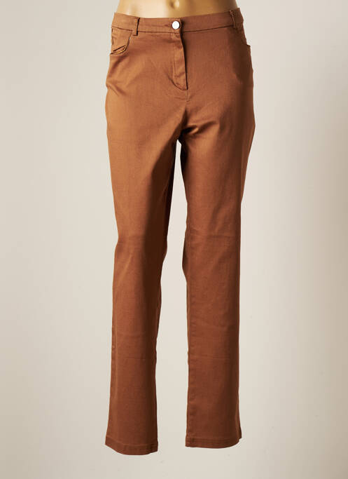 Pantalon slim marron CHRISTINE LAURE pour femme