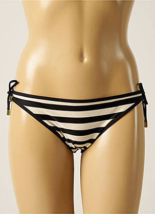 Bas de maillot de bain imprimé rayures bikini beige MARIE JO femme