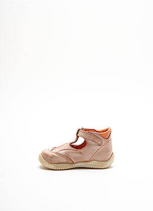 Sandales/nu pieds tissage satiné bout rond marron LITTLE MARY enfant