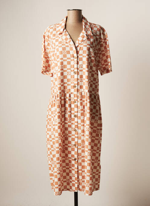 Robe mi-longue manches courtes manches courtes orange ROXY femme