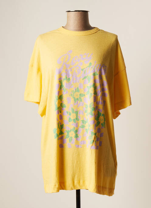 T-shirt imprimé fantaisie manches courtes jaune ROXY femme