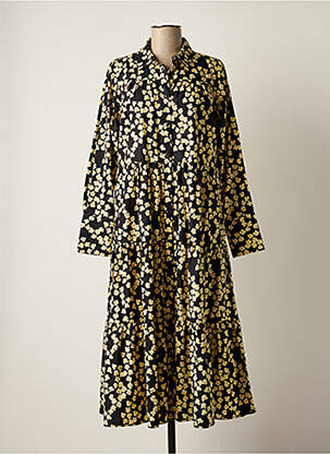 Robe mi-longue coupe évasée manches longues noir SECOND FEMALE femme