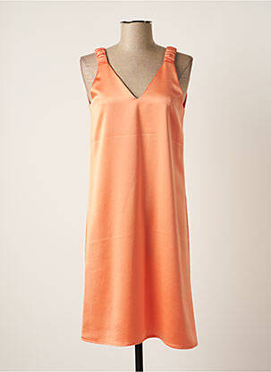 Robe mi-longue sans manche sans manche orange TOUPY femme
