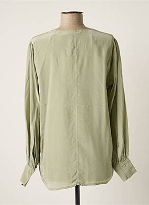 Blouse poignets boutonnés avec fente manches longues vert SUMMUM femme