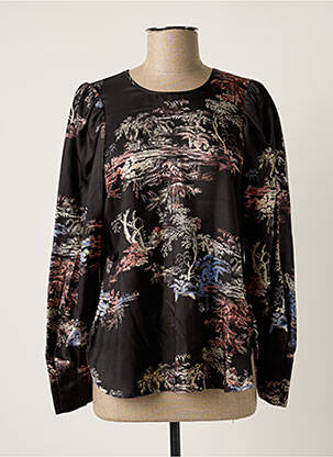 Blouse imprimé fleurs manches longues noir SECOND FEMALE femme