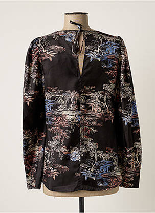 Blouse imprimé fleurs manches longues noir SECOND FEMALE femme