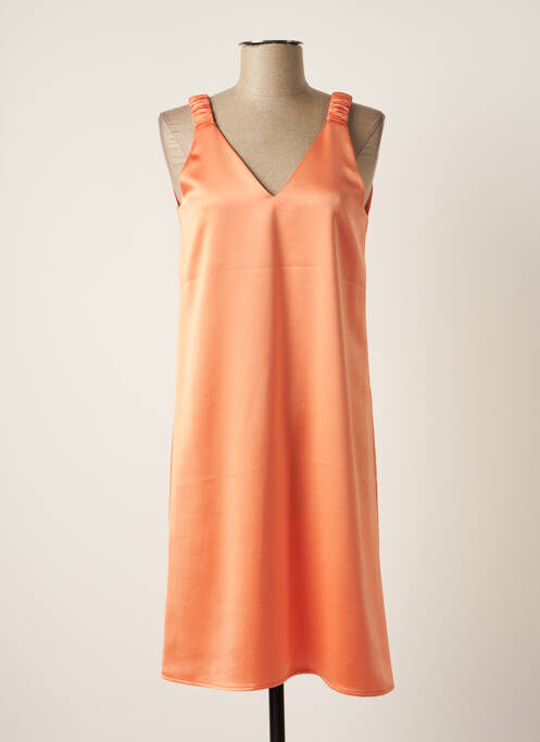 Robe mi-longue sans manche sans manche orange TOUPY femme