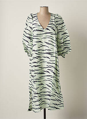 Robe mi-longue manches longues manches longues vert SECOND FEMALE femme