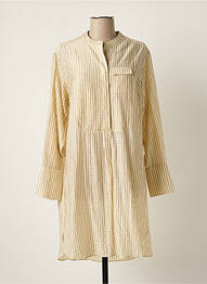 Robe mi-longue manches longues manches longues beige SECOND FEMALE femme