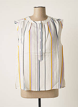 Blouse col rond sans manche blanc CHLOÉ STORA femme