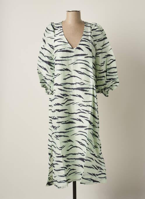 Robe mi-longue manches longues manches longues vert SECOND FEMALE femme